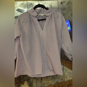Karlie Purple Seersucker Blouse